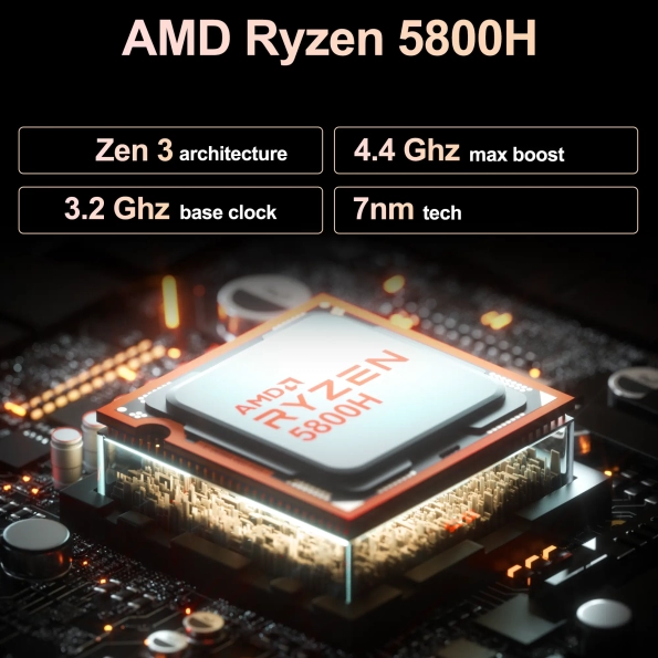 GEEKOM A5 Mini PC, AMD Ryzen 7 5800H Mini Computer, 32GB DDR4 RAM 512GB M.2  SSD Mini Desktop Computers & PM16 16'' 1200P FHD Laptop Monitor USB C HDMI