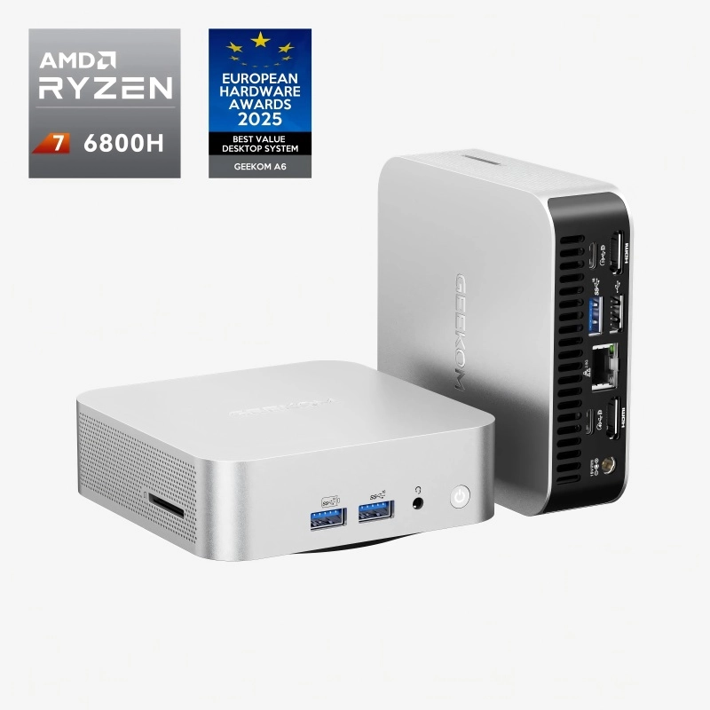 試用のみ「GEEKOM A6」ミニPC Ryzen7 6800H/32+1TB GEEKOM A6 Budget Mini PC - AMD Ryzen 7 6800H & Radeon 680M GPU