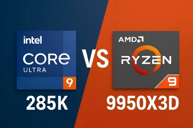 9950x3d vs 285k
