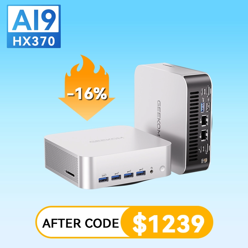 使用短め GEEKOM A9 MAX／AMD Ryzen AI 9 HX 370 GEEKOM A9 Max AI AMD Mini PC | Powered by Ryzen AI 9 HX 370