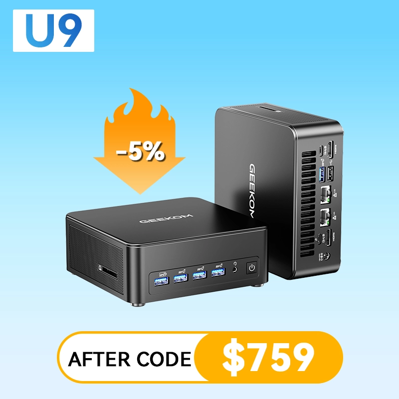 GEEKOM IT13 Max AI Mini PC | Intel Core Ultra 9 | 64GB DDR5 & 8K